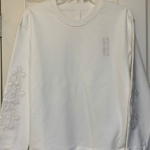 SOLD ☀Chrome Hearts Leather Cross Patch Sweatshirt